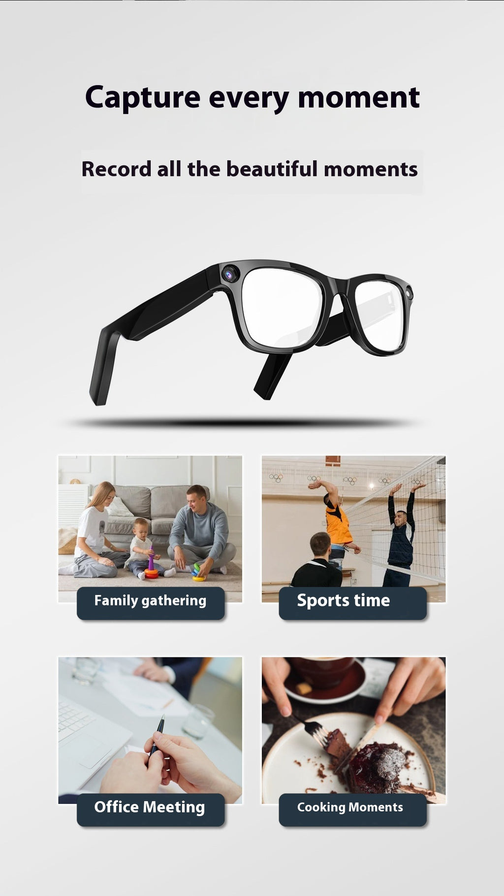AI Camera Smart Glasses – Capture Life Hands-Free