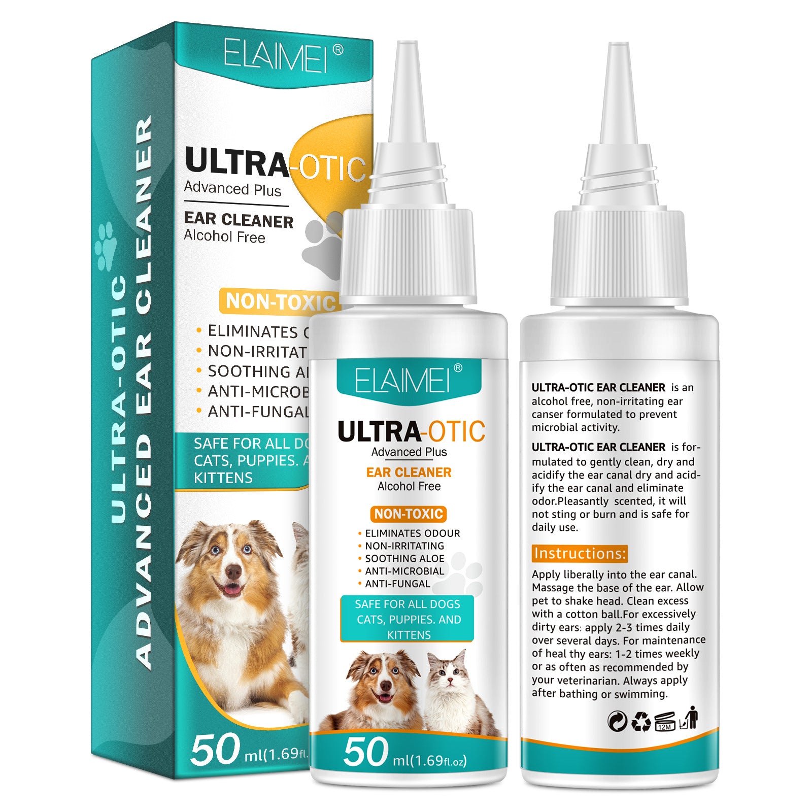 Pet Ear Cleaner – Gentle Dog & Cat Ear Cleaning Solution (50ml)
