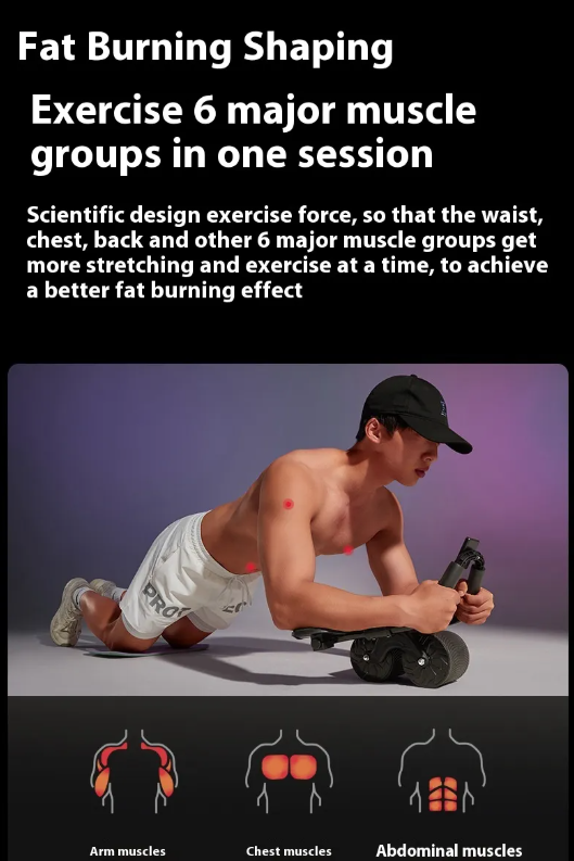 Automatic Rebound Ab Wheel – Core Trainer with Spring Assist