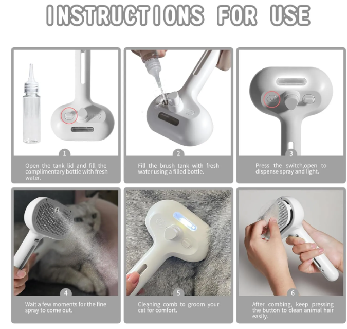 2-in-1 Pet Spray Brush – Deshedding Made Easy