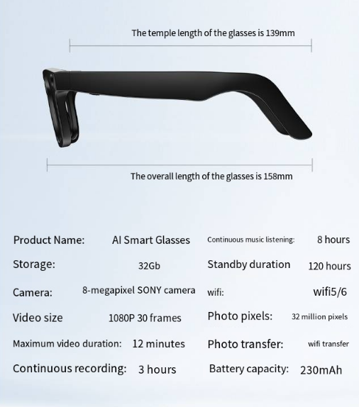 AI Camera Smart Glasses – Capture Life Hands-Free