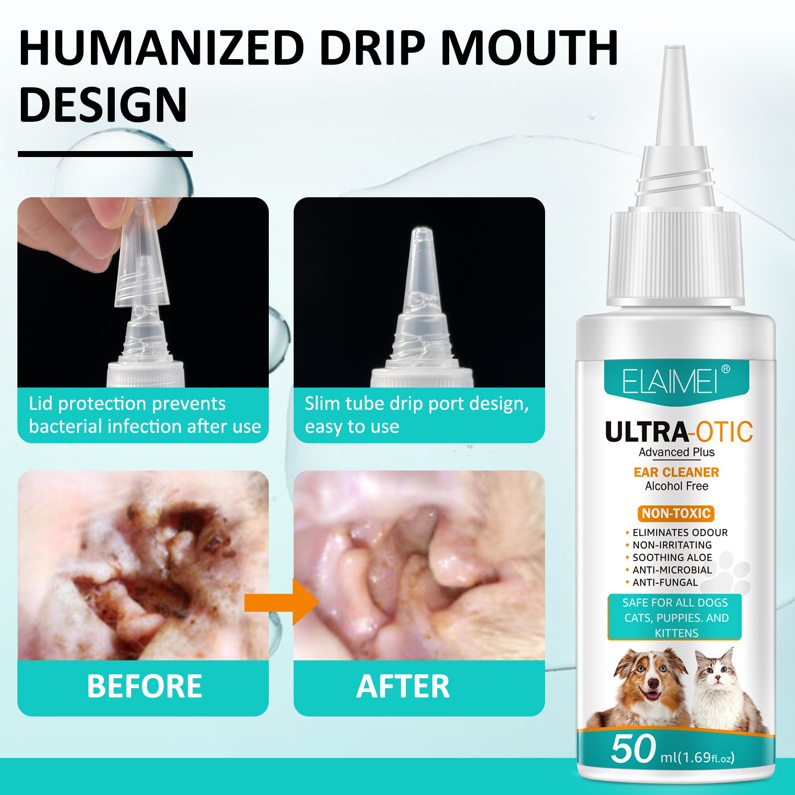 Pet Ear Cleaner – Gentle Dog & Cat Ear Cleaning Solution (50ml)