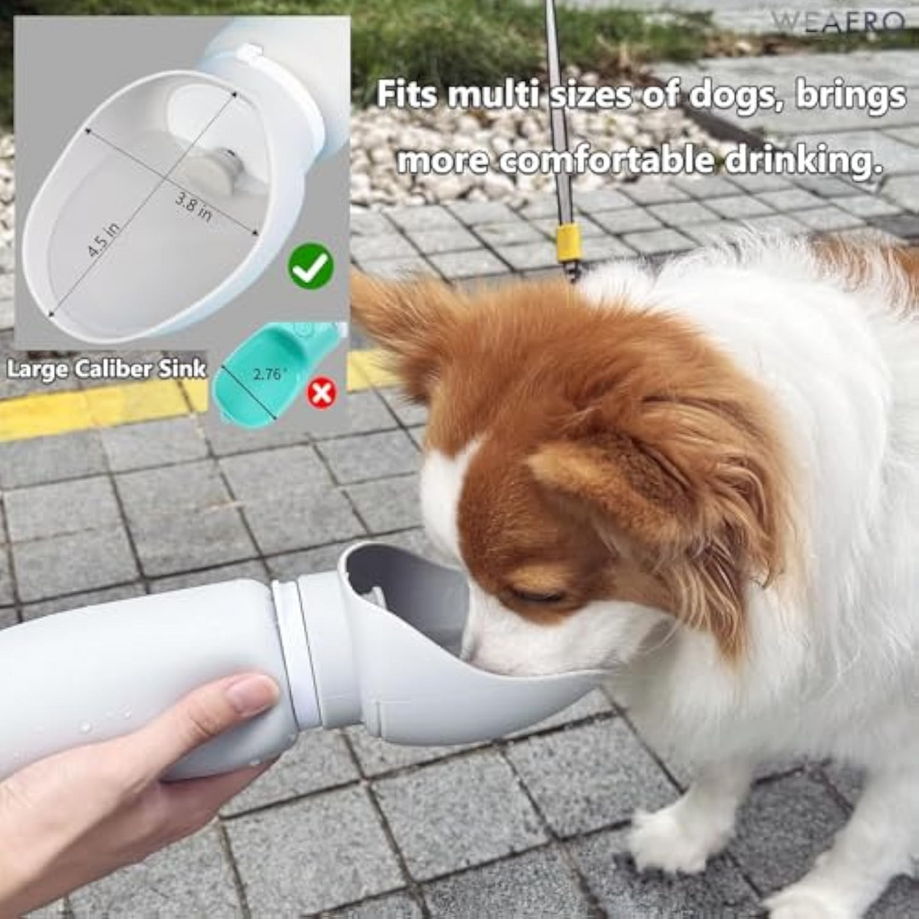 Portable Dog Water Bottle – Leak-Proof Travel Bowl (550ml)