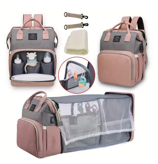 Large-Capacity Diaper Backpack – Everything in One Bag
