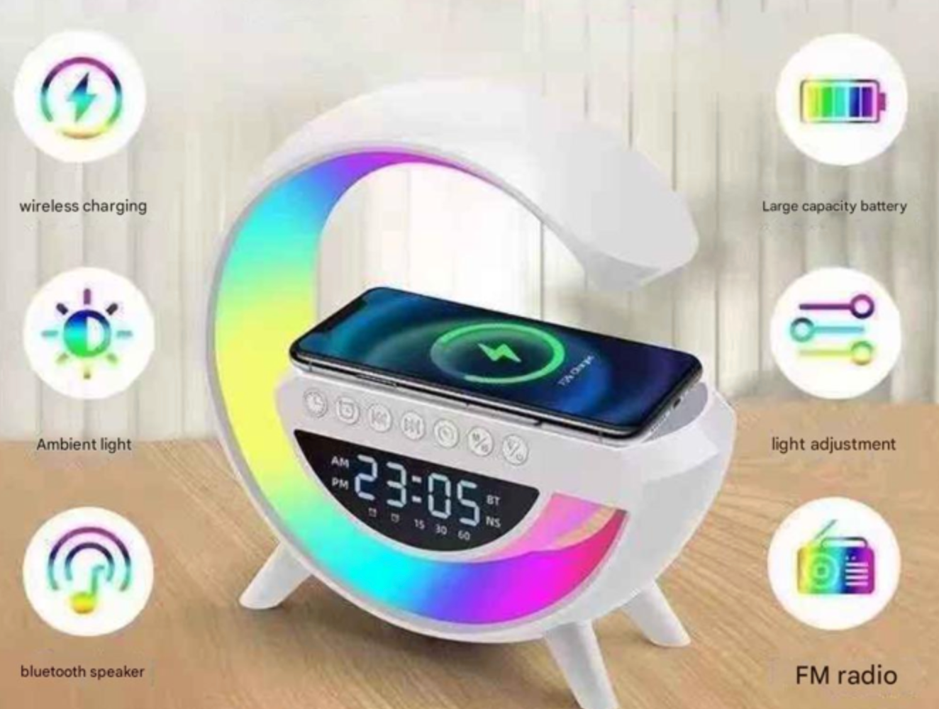 RGB Night Light with Bluetooth Speaker – Light & Sound in One