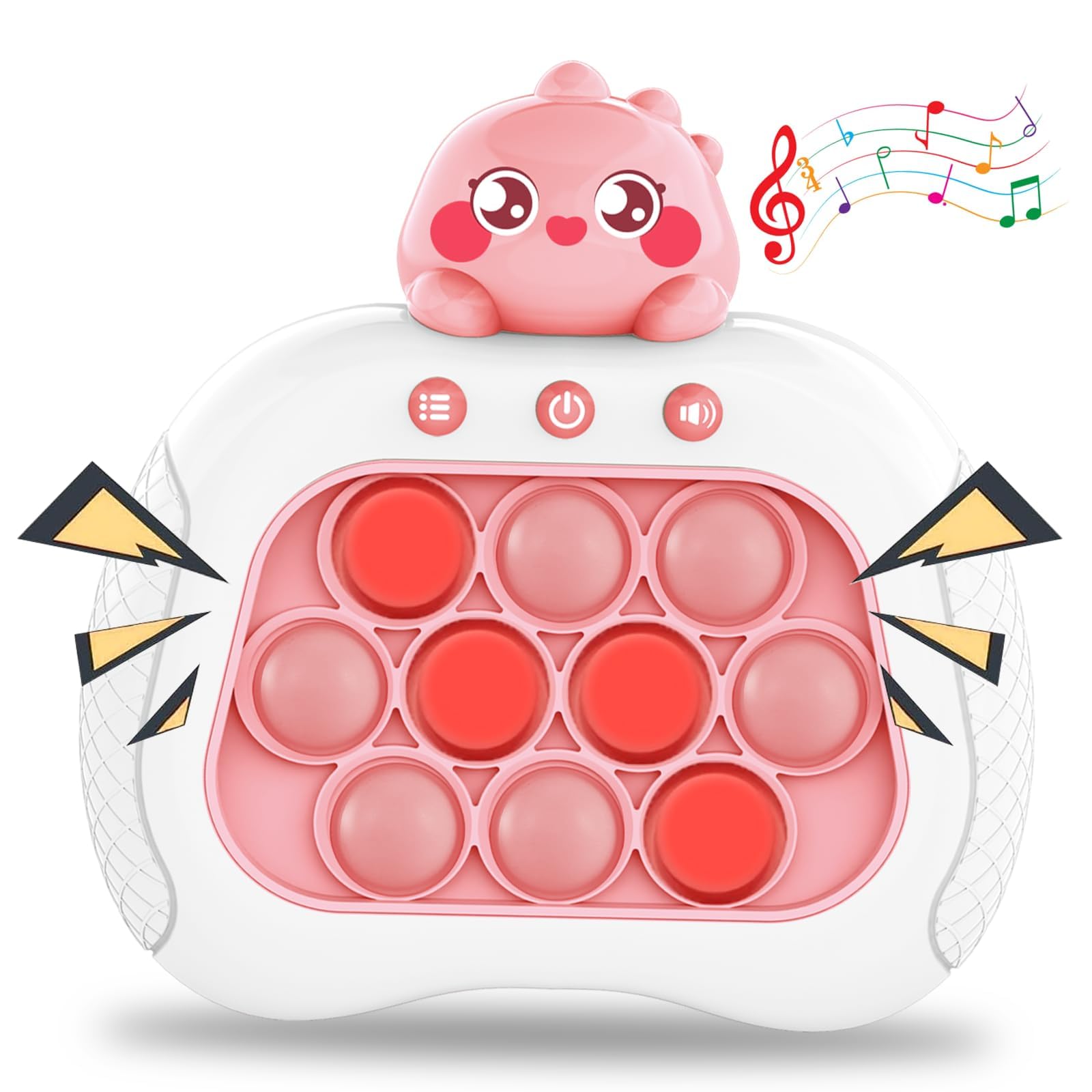 Dinosaur Fast Push Game Pop Bubble Fidget Toy Quick Push Light Up Popping Game Toys for Ages 4-12 Birthday Gifts for Boys Girls & Teens